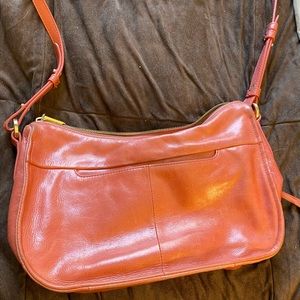 Peach/Coral Leather Hobo International Bag